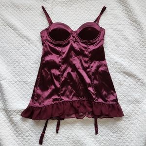Plum Satin Lingerie